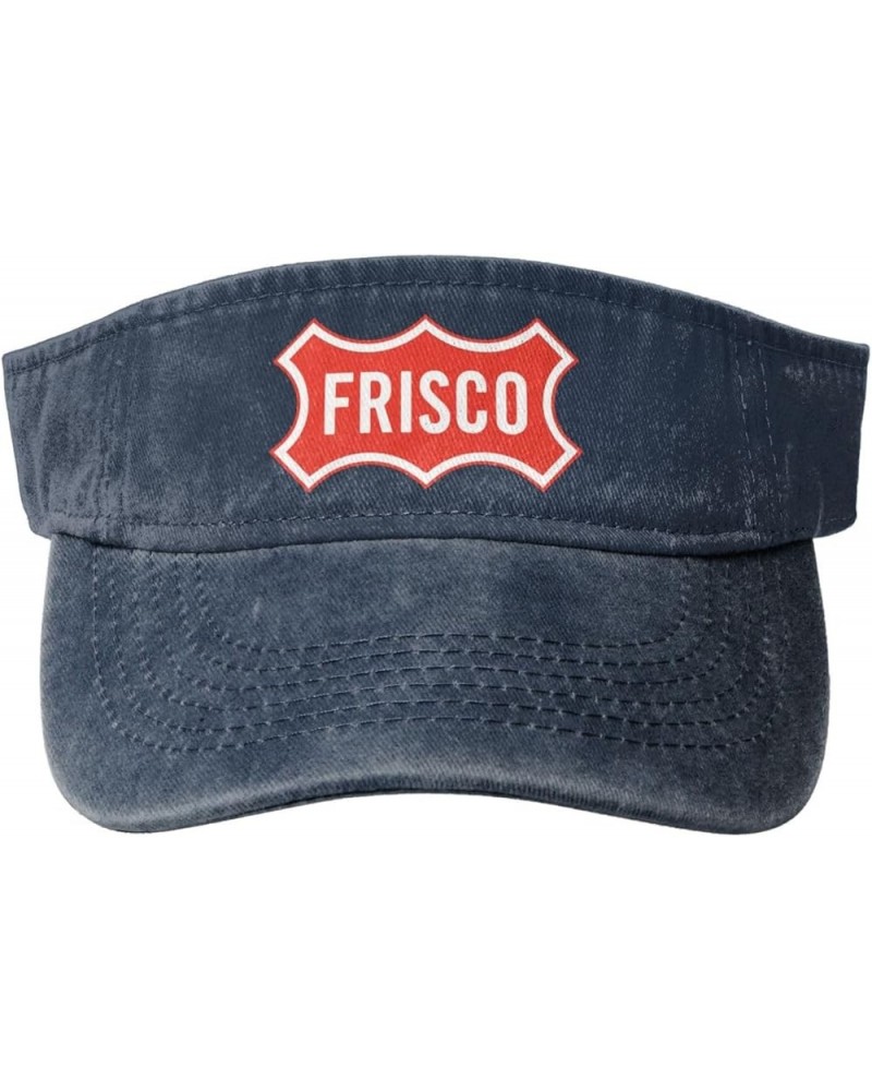 Logo of Frisco, Texas Sun Visor Hats for Women Men Adjustable Sports Sun Hats Cotton Golf Cap Navy Blue $9.71 Visors