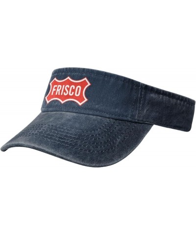 Logo of Frisco, Texas Sun Visor Hats for Women Men Adjustable Sports Sun Hats Cotton Golf Cap Navy Blue $9.71 Visors