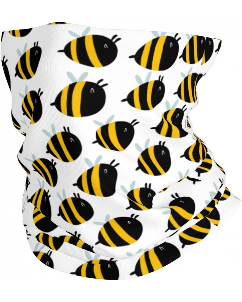 Funny bees cartoon white Neck Gaiter for Men Women Face Mask Bandana Headwear Scarf Balaclava $9.49 Balaclavas