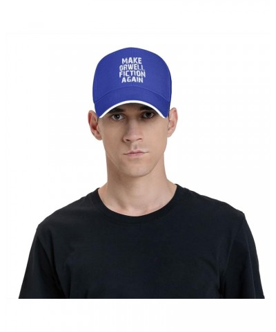 Make Orwell Fiction Again Men's Baseball Hat Original Trucker Cap Adjustable Blue $10.82 Baseball Caps