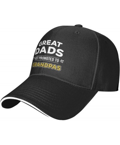 Hat Great Dads Get Promoted to Grandpas Father's Day Baseball Cap Men Women Cowboy hat Trucker Hat Dad Cap Black Black $12.06...