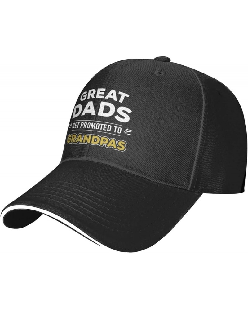 Hat Great Dads Get Promoted to Grandpas Father's Day Baseball Cap Men Women Cowboy hat Trucker Hat Dad Cap Black Black $12.06...