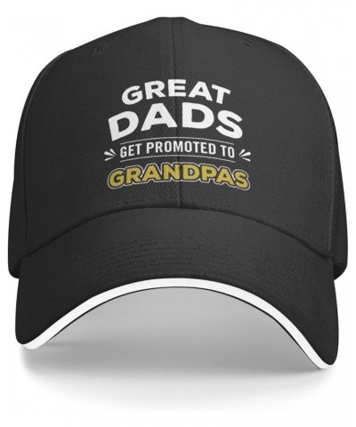 Hat Great Dads Get Promoted to Grandpas Father's Day Baseball Cap Men Women Cowboy hat Trucker Hat Dad Cap Black Black $12.06...