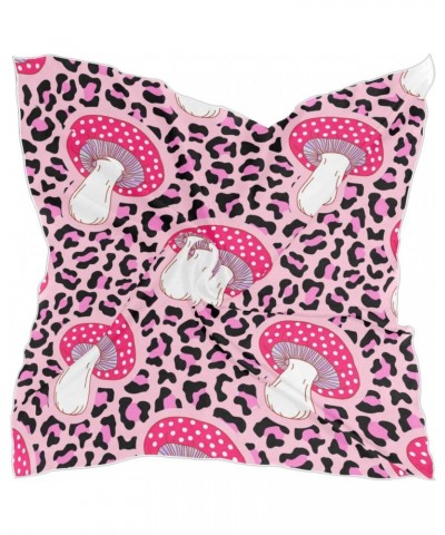 24inch Women's Square Silk Scarves Pink Mushroom Leopard Hair Scarves and Wraps Headscarf(228vb2a) $9.17 Scarves