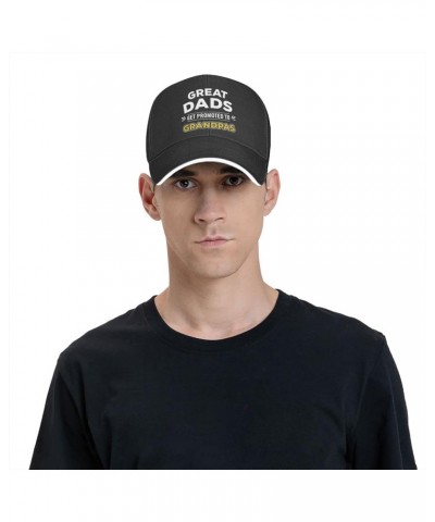 Hat Great Dads Get Promoted to Grandpas Father's Day Baseball Cap Men Women Cowboy hat Trucker Hat Dad Cap Black Black $12.06...