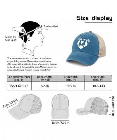 Ride or die Hats for Women Baseball Cap Low profilees Washed Hiking hat Fitted Lake Blue $8.62 Baseball Caps