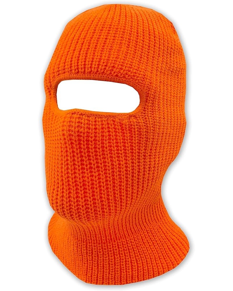 Double Layered Knitted One Hole Ski Mask - Assorted Colors Tactical Paintball Running Neon Orange $10.00 Rain Hats