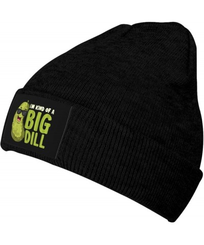 I'm Kind of A Big Dill Pickle Cucumber Winter Beanie Hat for Men Women Knit Cap Warm Skull Caps for Cold Weather Black $10.04...