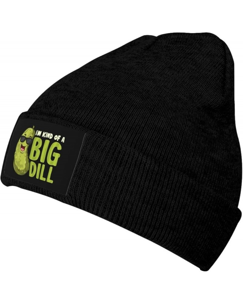 I'm Kind of A Big Dill Pickle Cucumber Winter Beanie Hat for Men Women Knit Cap Warm Skull Caps for Cold Weather Black $10.04...