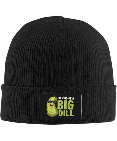 I'm Kind of A Big Dill Pickle Cucumber Winter Beanie Hat for Men Women Knit Cap Warm Skull Caps for Cold Weather Black $10.04...