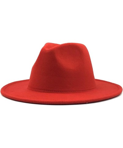 Women Men Patchwork Panama Wool Felt Fedora Hats Wide Brim Party Cowboy Jazz Hat 01 $18.38 Fedoras