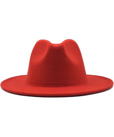 Women Men Patchwork Panama Wool Felt Fedora Hats Wide Brim Party Cowboy Jazz Hat 01 $18.38 Fedoras