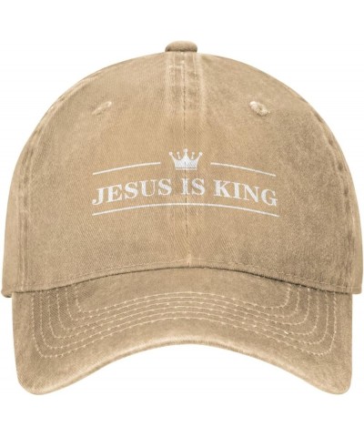 Revelation 14:17 Ball Cap Jesus is King Low Profile Hats for Men Funny Hats Natural $11.03 Baseball Caps