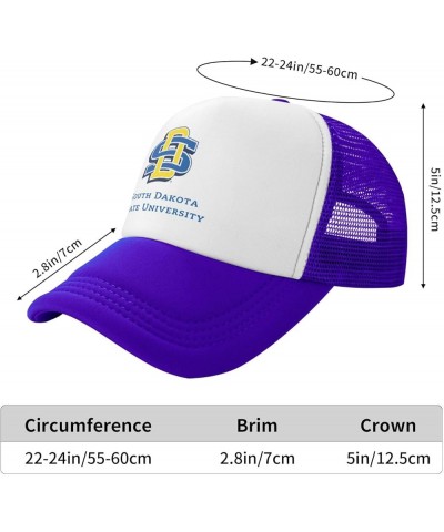 South Dakota State University Logo Trucker Hats for Both Men and Women - Mesh Baseball Snapback Hats Purple $17.07 Baseball Caps