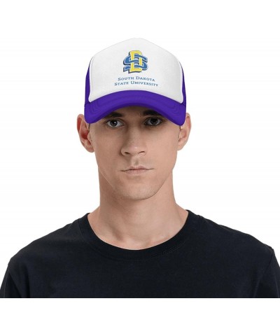 South Dakota State University Logo Trucker Hats for Both Men and Women - Mesh Baseball Snapback Hats Purple $17.07 Baseball Caps