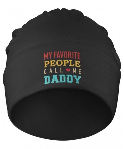 My Favorite People Call Me Daddy Black Knit Winter Beanies for Men Women Stretchy Cuffed Beanie Skull Cap Hedging Hat $10.19 ...