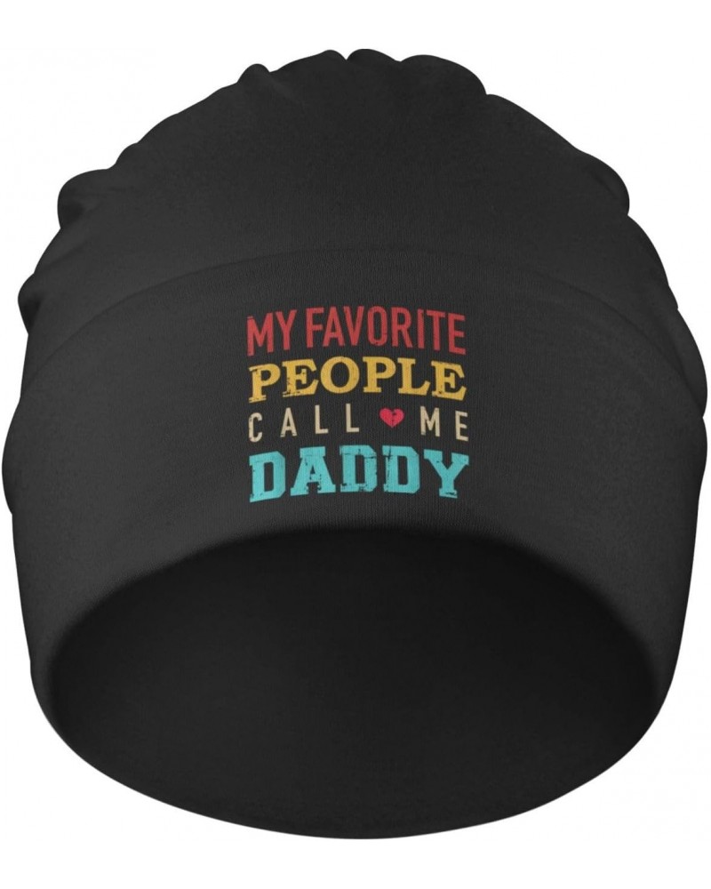 My Favorite People Call Me Daddy Black Knit Winter Beanies for Men Women Stretchy Cuffed Beanie Skull Cap Hedging Hat $10.19 ...