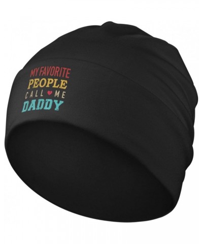 My Favorite People Call Me Daddy Black Knit Winter Beanies for Men Women Stretchy Cuffed Beanie Skull Cap Hedging Hat $10.19 ...