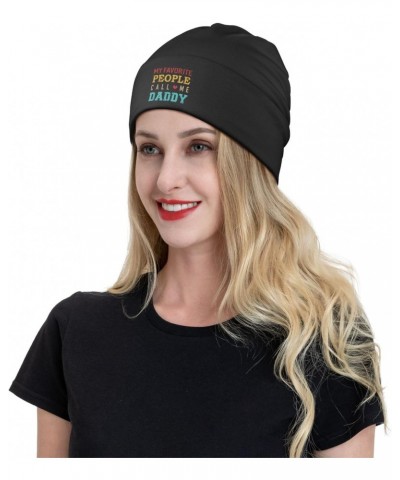 My Favorite People Call Me Daddy Black Knit Winter Beanies for Men Women Stretchy Cuffed Beanie Skull Cap Hedging Hat $10.19 ...