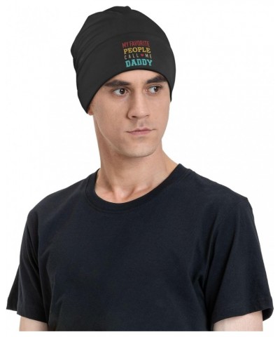 My Favorite People Call Me Daddy Black Knit Winter Beanies for Men Women Stretchy Cuffed Beanie Skull Cap Hedging Hat $10.19 ...