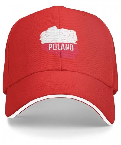 Support Poland Trucker Hat Polska Eagle Poland Pride Baseball Cap I Stand with Polish Dad Hat Black Red $11.68 Baseball Caps