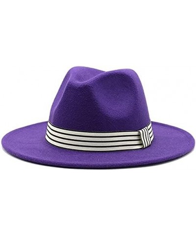 Outdoor Top Travel Hats Autumn Winter Fedoras Women's Felt Hat Adult Jazz Panama Hat Fengyan Cowboy Hats Rose Red $14.77 Fedoras