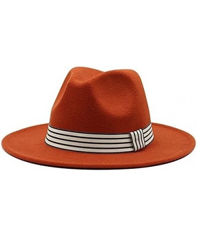 Outdoor Top Travel Hats Autumn Winter Fedoras Women's Felt Hat Adult Jazz Panama Hat Fengyan Cowboy Hats Rose Red $14.77 Fedoras