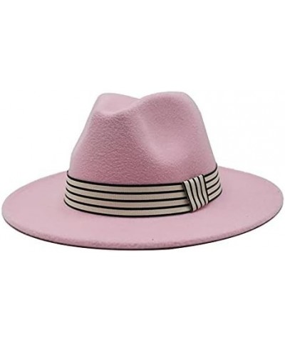 Outdoor Top Travel Hats Autumn Winter Fedoras Women's Felt Hat Adult Jazz Panama Hat Fengyan Cowboy Hats Rose Red $14.77 Fedoras