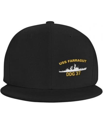 USS Farragut DDG 37 DLG 6 Flag Baseball Caps Denim Hats Cowboy Knit hat Fisherman's hat Black $15.54 Baseball Caps