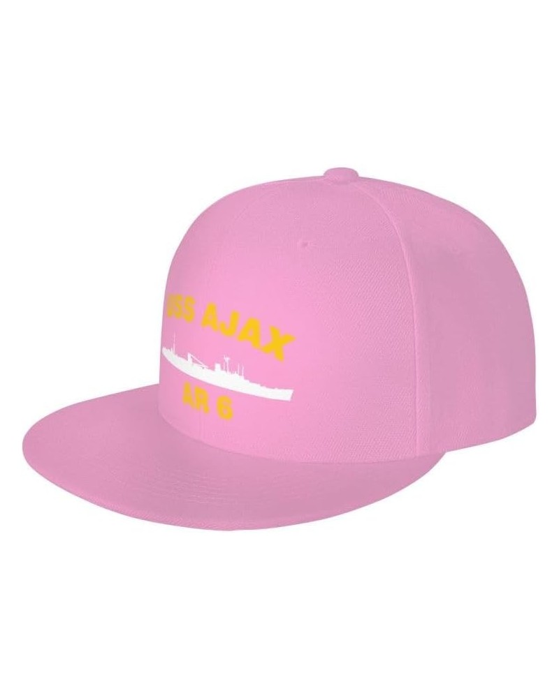 USS AJAX AR 6 Flag-Baseball Caps-Denim Hats Cowboy Knit hat Fisherman's hat Pink $16.98 Baseball Caps