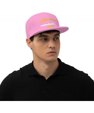 USS AJAX AR 6 Flag-Baseball Caps-Denim Hats Cowboy Knit hat Fisherman's hat Pink $16.98 Baseball Caps