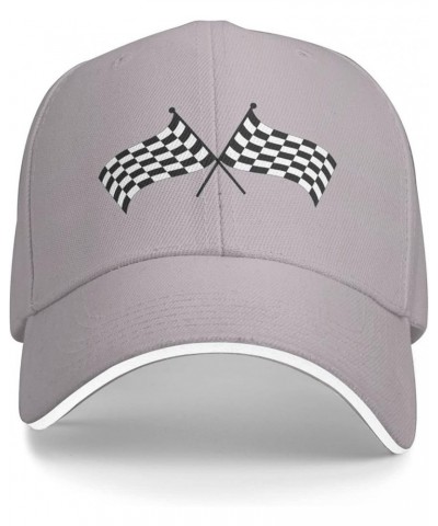 Checkered Flags Race Car Flag Snapback Cap Unisex-Adult Trucker Hat Adjustable Baseball Cap Denim Casquette Caps Gray $15.06 ...