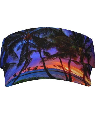 Hawaii Palm Tree Sun Visors Hats for Women & Men Adjustable Tropical Sports Caps for Golf Running Summer Beach Palm Tree-r000...