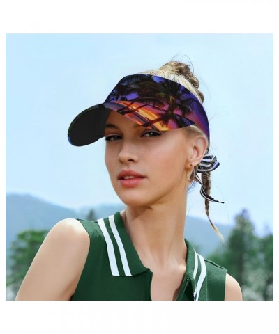 Hawaii Palm Tree Sun Visors Hats for Women & Men Adjustable Tropical Sports Caps for Golf Running Summer Beach Palm Tree-r000...