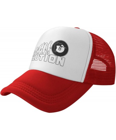 Evolution Billiards Hat Mesh Cap for Men Women, Adjustable Trucker Hat Baseball Cap Red $13.61 Baseball Caps