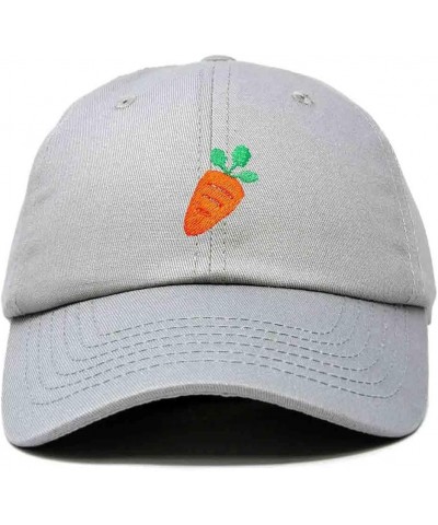 Carrot Embroidered Dad Cap Cotton Baseball Hat Women Gray $14.72 Baseball Caps