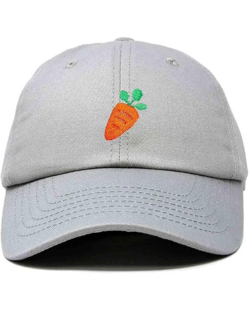 Carrot Embroidered Dad Cap Cotton Baseball Hat Women Gray $14.72 Baseball Caps