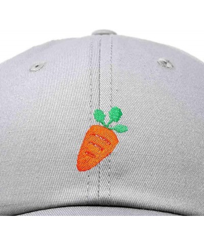 Carrot Embroidered Dad Cap Cotton Baseball Hat Women Gray $14.72 Baseball Caps