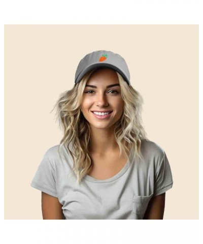 Carrot Embroidered Dad Cap Cotton Baseball Hat Women Gray $14.72 Baseball Caps