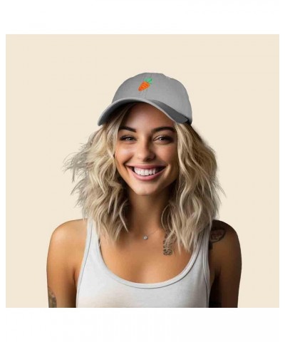 Carrot Embroidered Dad Cap Cotton Baseball Hat Women Gray $14.72 Baseball Caps