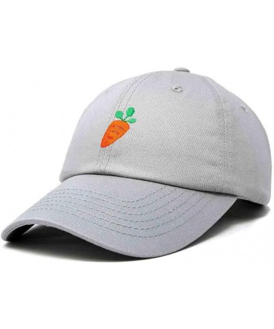 Carrot Embroidered Dad Cap Cotton Baseball Hat Women Gray $14.72 Baseball Caps