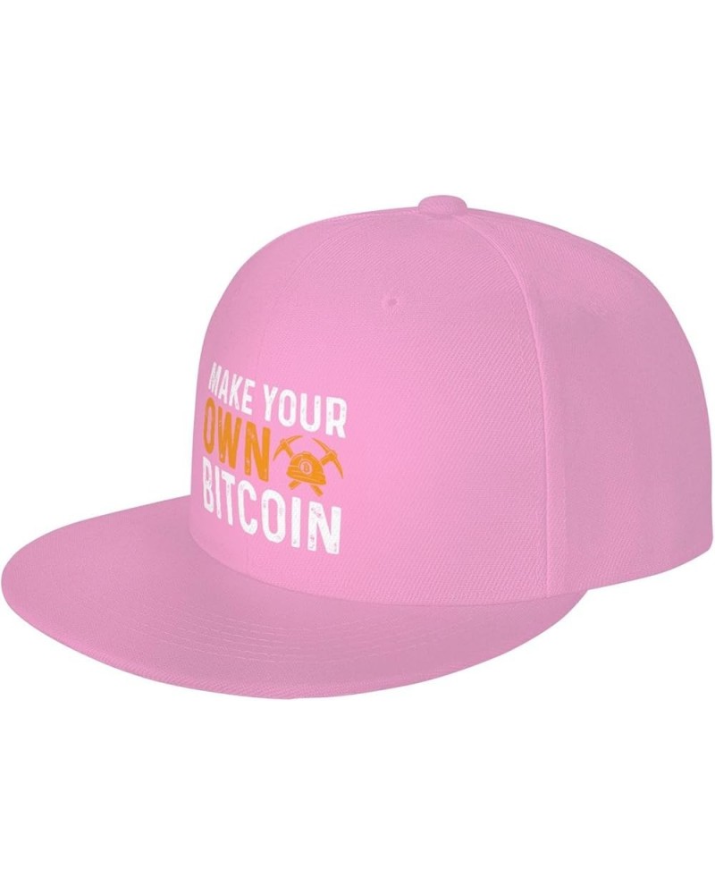 Adjustable Make Your Own Bitcoin Snapback Hat for Men Women Baseball Cap Dad Hats Pink $14.17 Baseball Caps