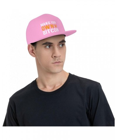 Adjustable Make Your Own Bitcoin Snapback Hat for Men Women Baseball Cap Dad Hats Pink $14.17 Baseball Caps