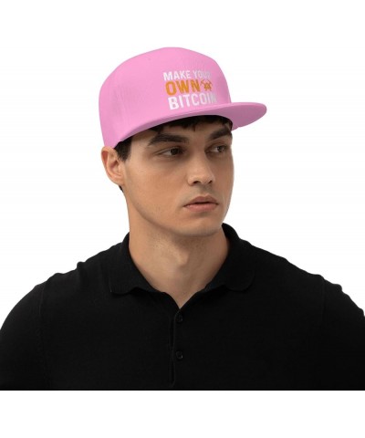 Adjustable Make Your Own Bitcoin Snapback Hat for Men Women Baseball Cap Dad Hats Pink $14.17 Baseball Caps