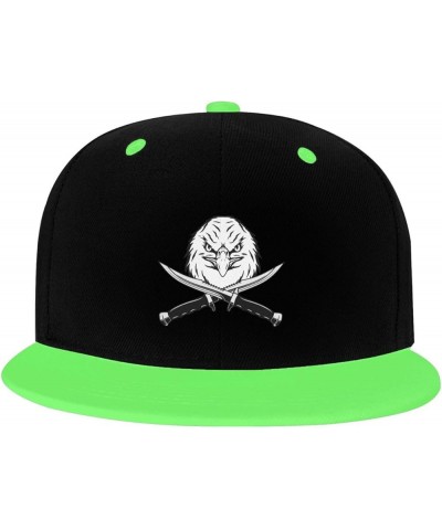 Eagle and Knife Snapback Hat for Men Women Baseball Cap Trucker Flat Bill Hats Dad Caps Green $14.54 Baseball Caps