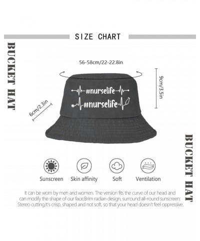 Funny Bucket Hats Photo Bucket Hat Nurse Life and a Heartbeat Funny Mens Hats Fishing Accessories for Travel Must Haves $9.60...