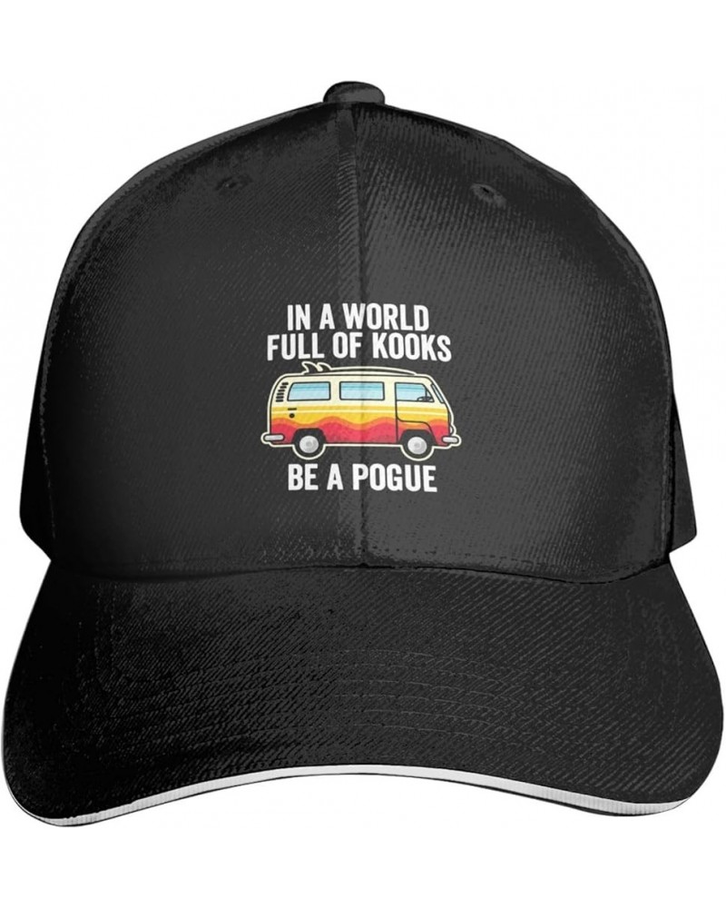 in A World Full of Be A Pogue Sandwich Baseball Cap Snapback Golf Hat Adjustable Fashion Sunhat for Men Women Black $9.92 Bas...