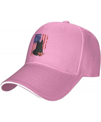 German Shepherd American Flag Baseball Hat Adjustable Vintage Dad Hat for Men Women,Black Pink $7.14 Baseball Caps