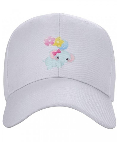 Cute Elephants and Balloons Fly Together Baseball Cap for Men Women Dad Hat Classic Adjustable Golf Hats White $10.73 Basebal...