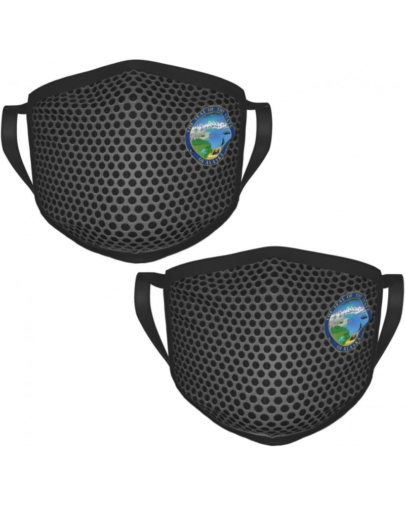 State Seal of Alaska Face Mask 2 Pcs Face Cover Reusable Washable Breathable for Men Women Balaclavas Bandanas Black $11.93 B...